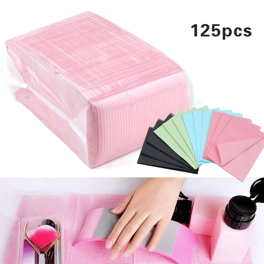5/125pcs Nail Table Mat Foldable Nail Gel Polish Disposable Hand