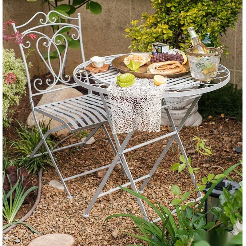 OutdoorBalconyCoffeeTableEuropeanCourtyardTerraceDeskIron