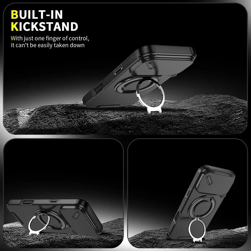 iPhone 17 Armor Shockproof Case with Ring Stand 4