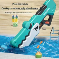 Crocodile Water Gun Automatic Electric Water Guns Toy Children's Large Size  Water Pistol outdoor Summer Pool Toys Boy 2