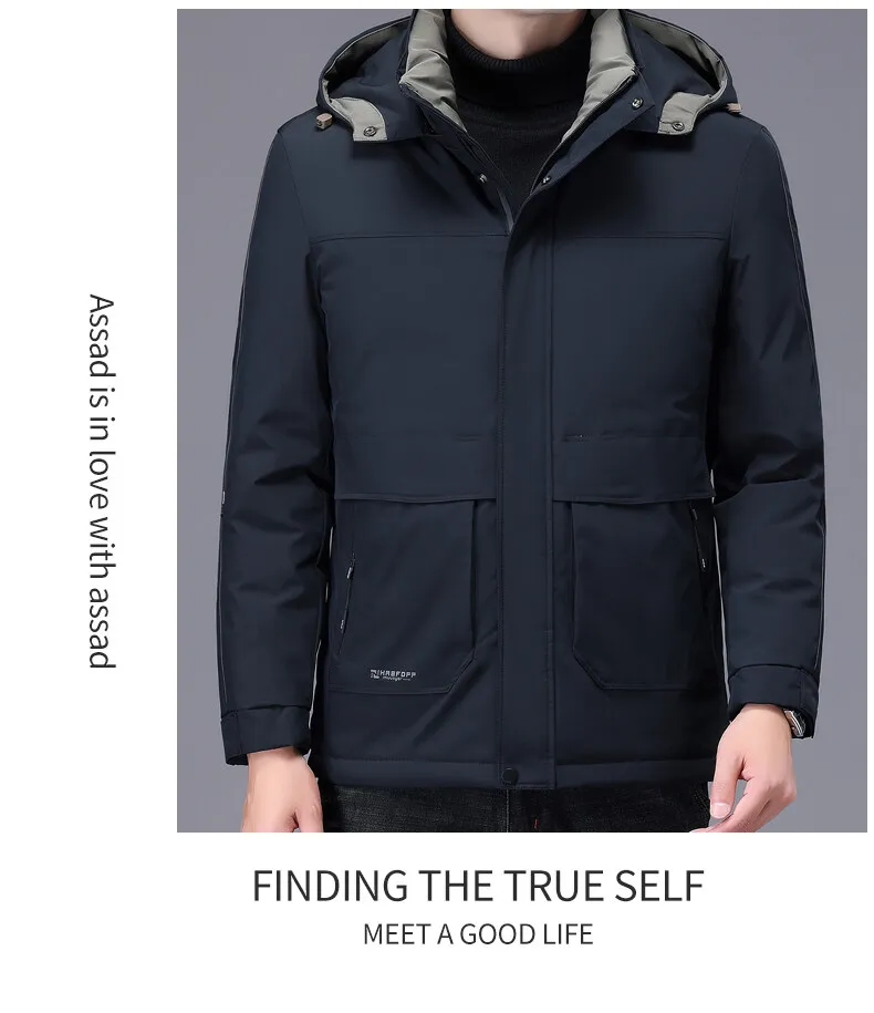 Business Casual Herren-Jacken mit Kapuze, Baumwolle, gefüttert, Winter, Outdoor, winddicht, warm, Daunenmantel, Übergröße, L-5XL, dicke Parkas-Kleidung – Detail 19