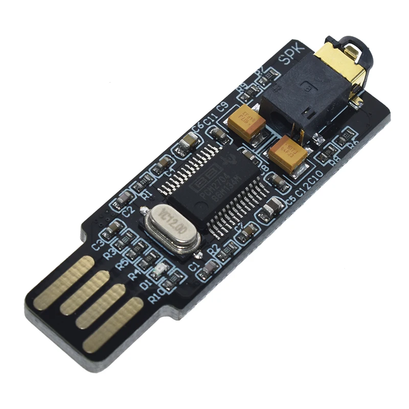 USB 오디오 사운드 카드 DAC 디코더 보드, PC 노트북용 미니 PCM2704 드라이브