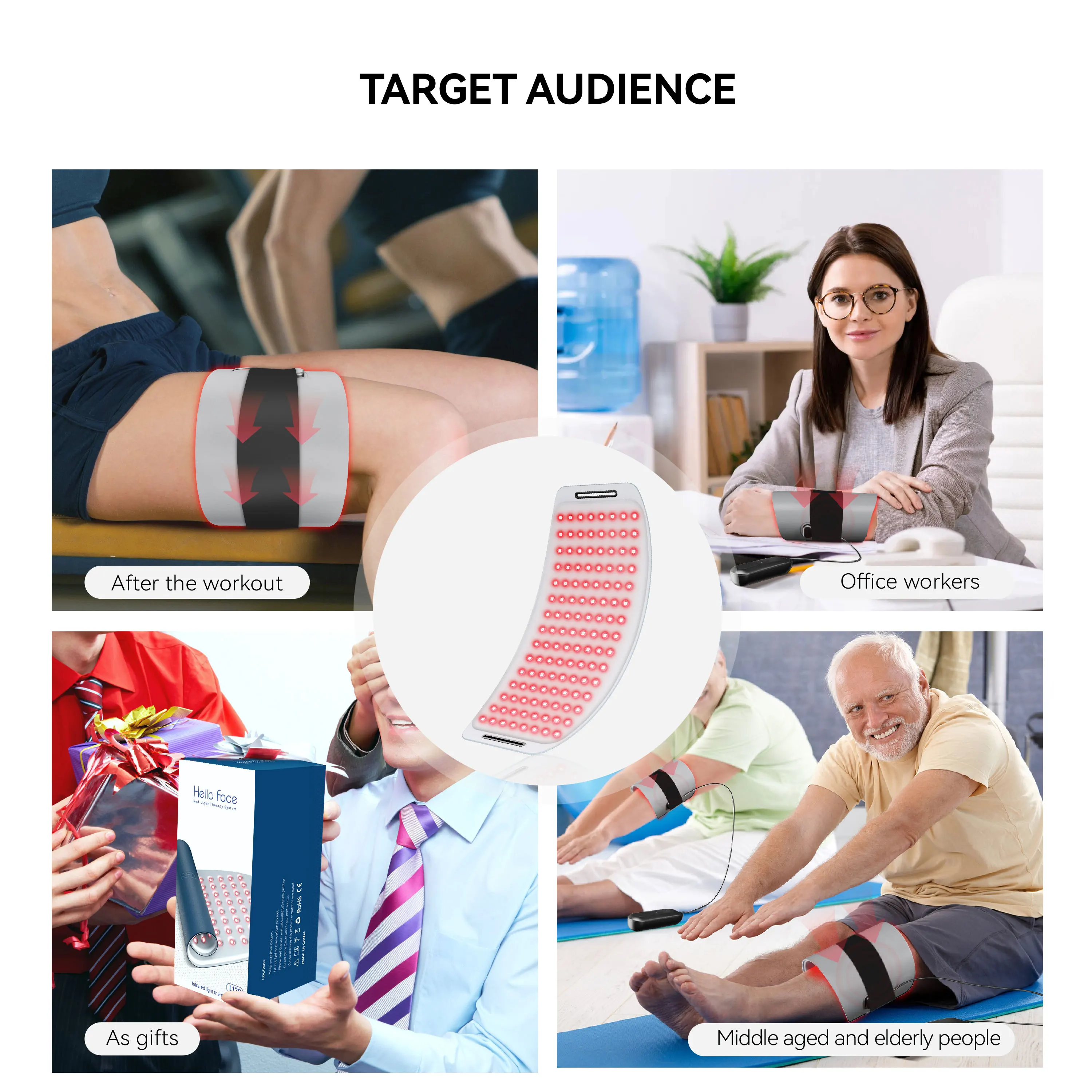 Hello Face Red Infrared Light Therapy Pad 630nm 850nm Led Red Infrared Light Therapy Mat Shoulder Waist Back Pain Relief Belt