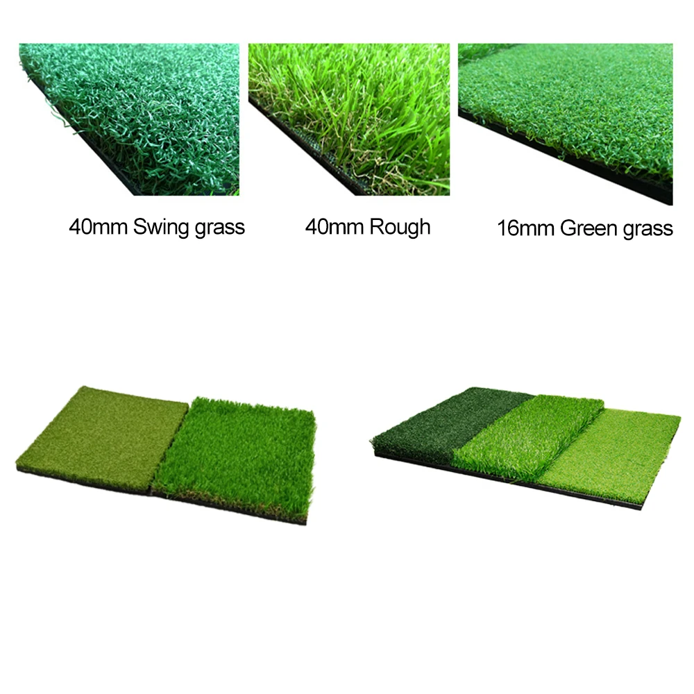 Golf Hitting Mat,3in1 Foldable Grass Mat Practice TriTurf Swing