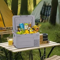 Réfrigérateur de voiture Zone de température unique -20 ℃ ~20 ℃ , Réfrigération par compresseur de grande capacité 12/24 V DC + 220 V AC 10 L, ultra silencieux 6