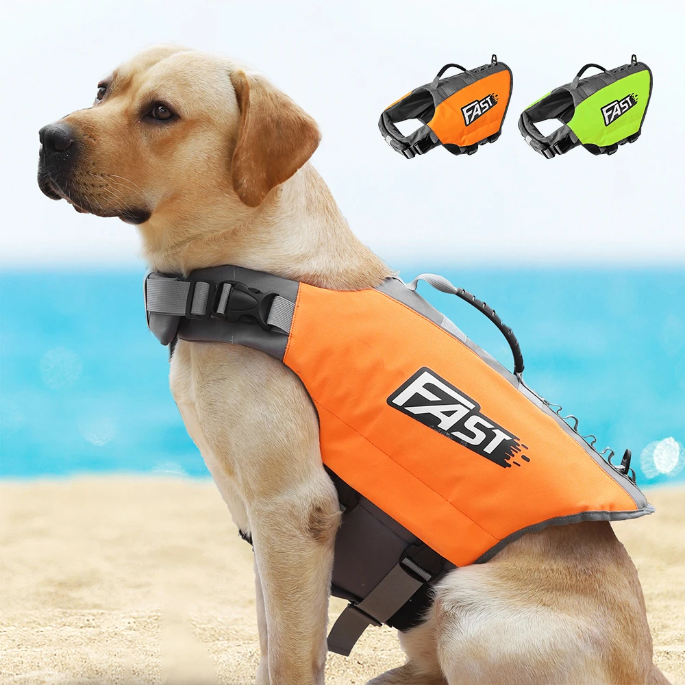 Dog Swimming Life Jacket Summer Dogs Lifesaver Vests With Rescue Handle Pet Dog Safety Swimsuit