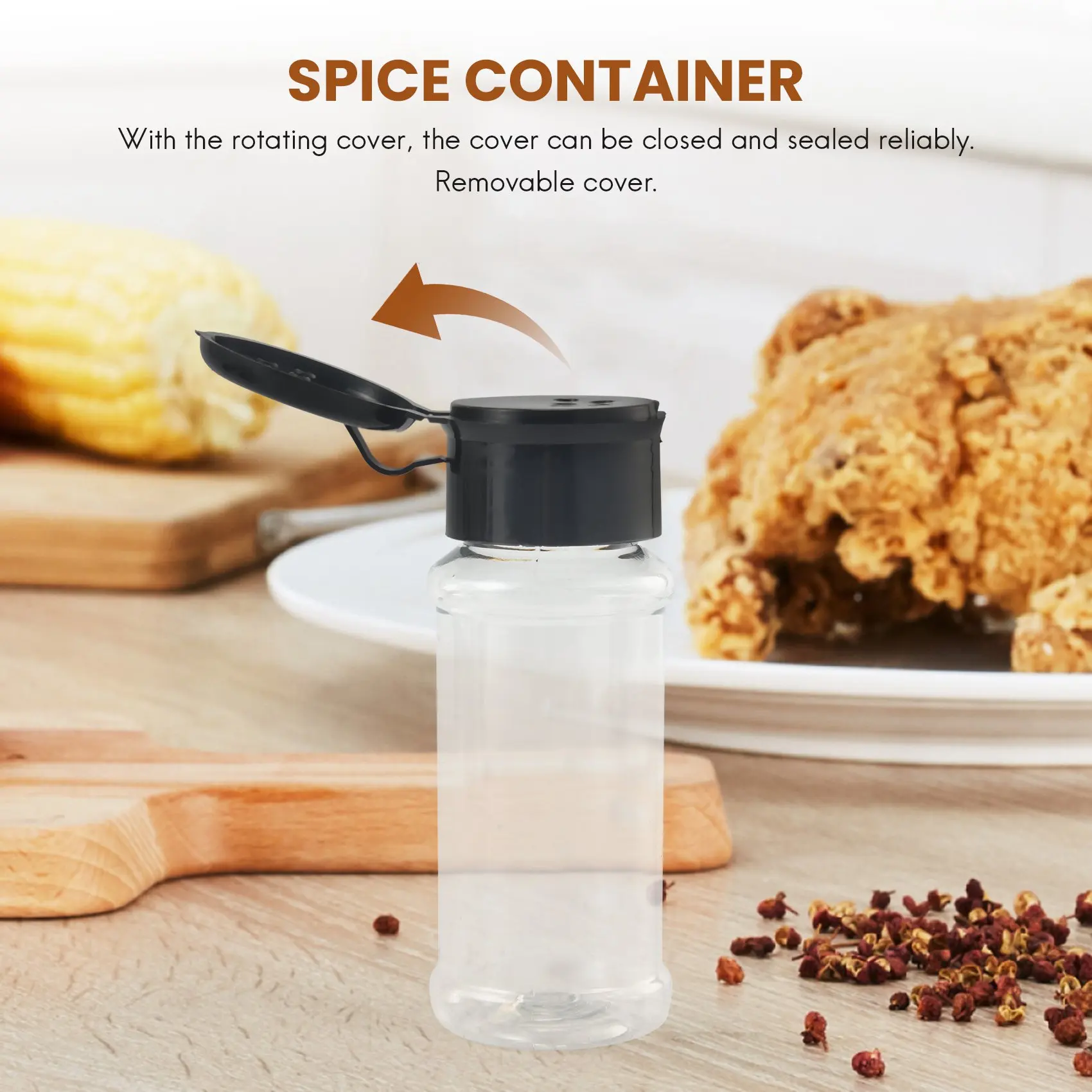 20Pcs/Set 100Ml Spice Salt Pepper Shakers Black Seasoning Jar Can Pepper Bottle Barbecue Condiment Kitchen Gadget Tool kitchen tools