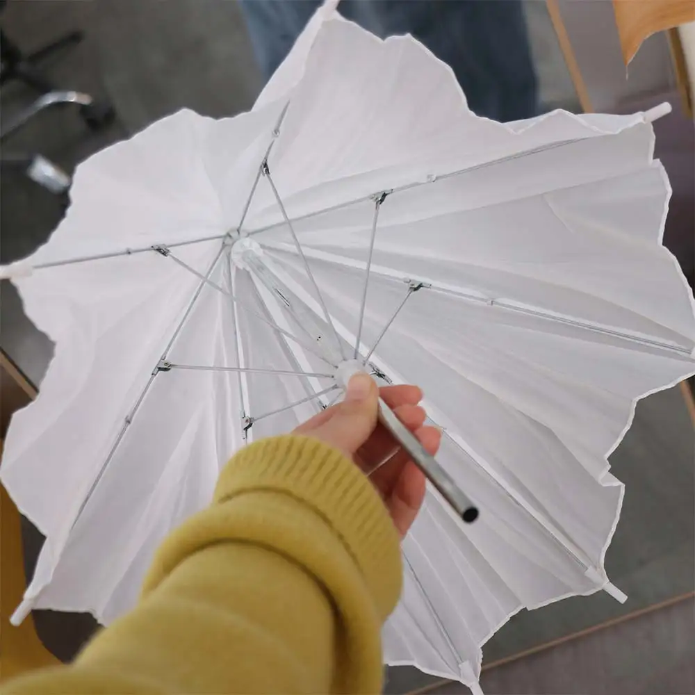 50cm/20인치 사진 촬영용 우산 금속 손잡이 라이트 천 조명 우산 디퓨저 화이트 소프트 전문가용