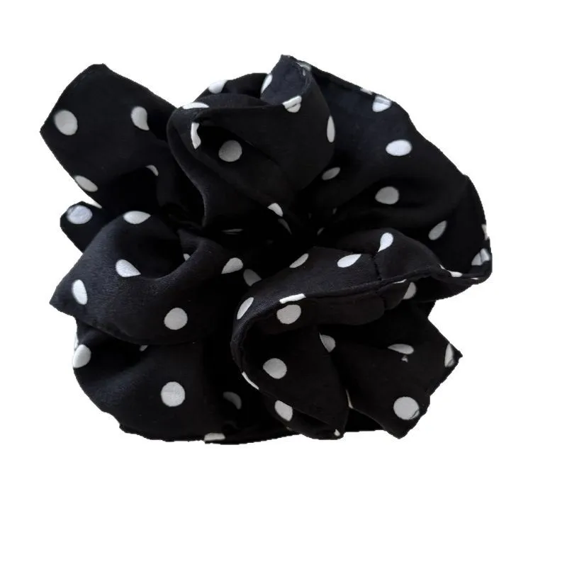 Bandeau Bandana Blanc à Pois Bandeau De Fil Rétro Accessoires De Cheveux Pour Femmes Et Filles (Noir, Petits Pois