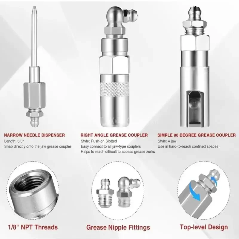 Lubrication Adapter Coupler Connector Grease Needle Nozzle Injectors Tool for Mechanical Use Heavy Machinery Maintenance
