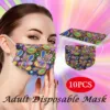 10PCS Adult's Disposable Mask Paisley Print Face Cover Industrial 3Ply Ear Loop Mascarillas Quirúrgicas Homologadas Masque 4