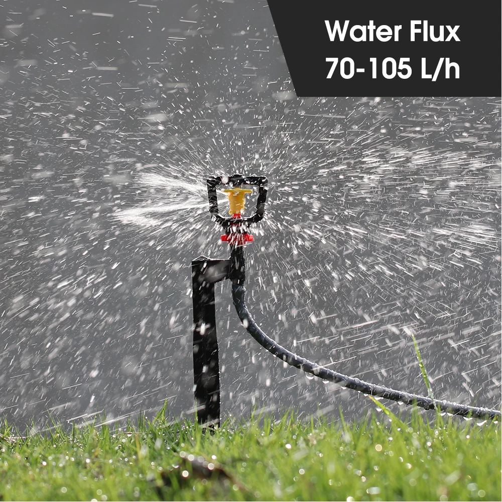 10PC Garden Irrigation Micro Sprinklers on 20cm Stake Support 360° Refraction Misting Spray Greenhouse Agriculture Watering Tool