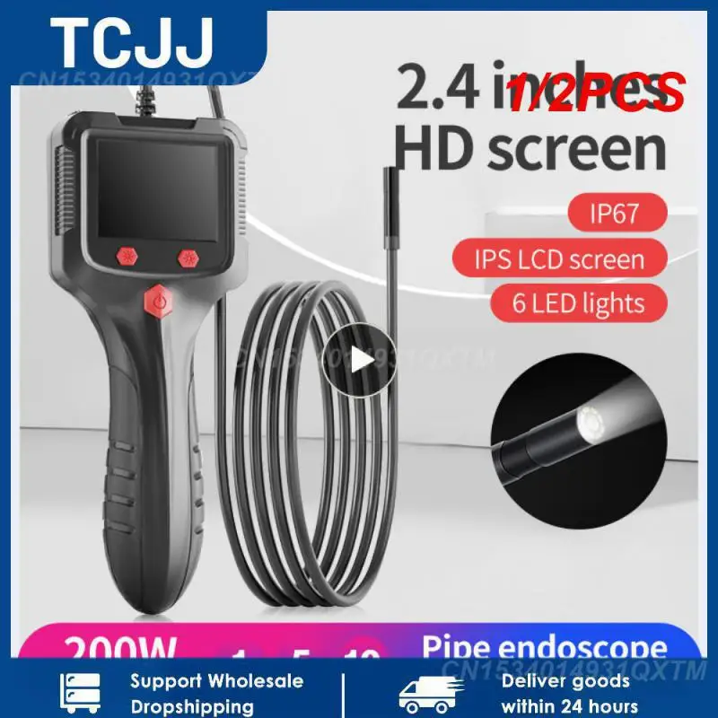 

1/2PCS IPS Screen Industrial Endoscope Camera HD1080P 30 Meter Cable Pipe Sewer Inspection Borescope IP68 Waterproof LEDs