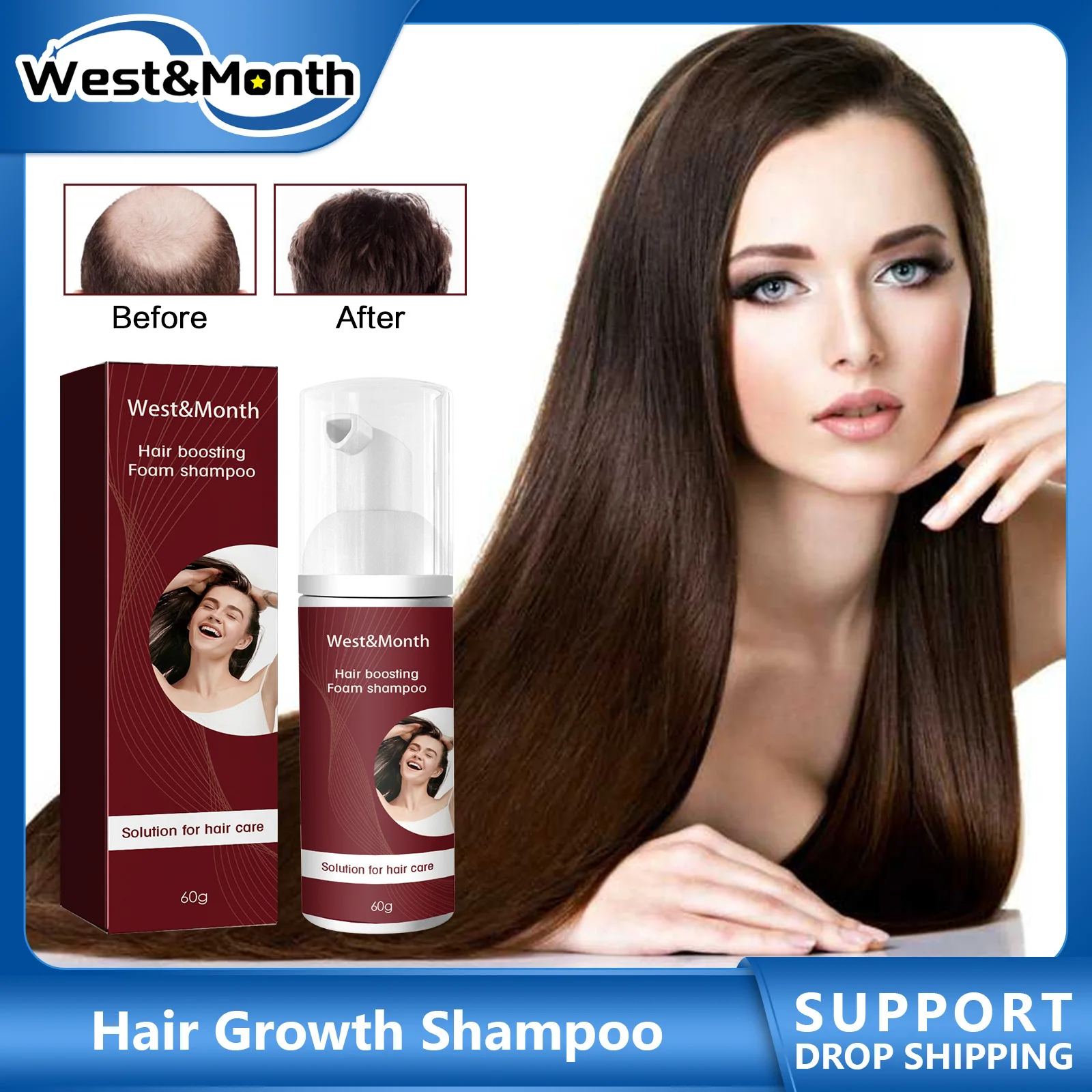 

Hair Thicker Foam Shampoo Reduce Hair Loss Dandruff Removal Repair Frizz Damage Anti Itching Scalp Treatment Hair Growth Shampoo