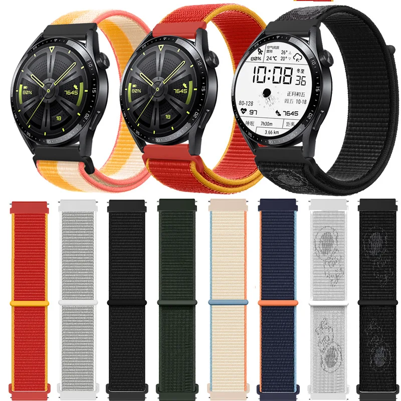 

Nylon Loop Wrist Strap For Huawei Watch GT Runner GT3 42mm 46mm GT2 Pro Sport Watchband For Honor Watch GS 3 Magic 2 Bracelet