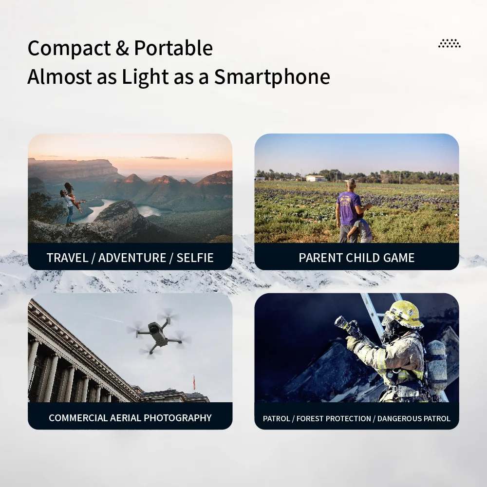Drone Quadcopter CFLY Faith MINI Drone 3-Axis Gimbal Professional Camera 4K Video Camera 26 Mins Flight Time 3km Video Transmission Light Drones
