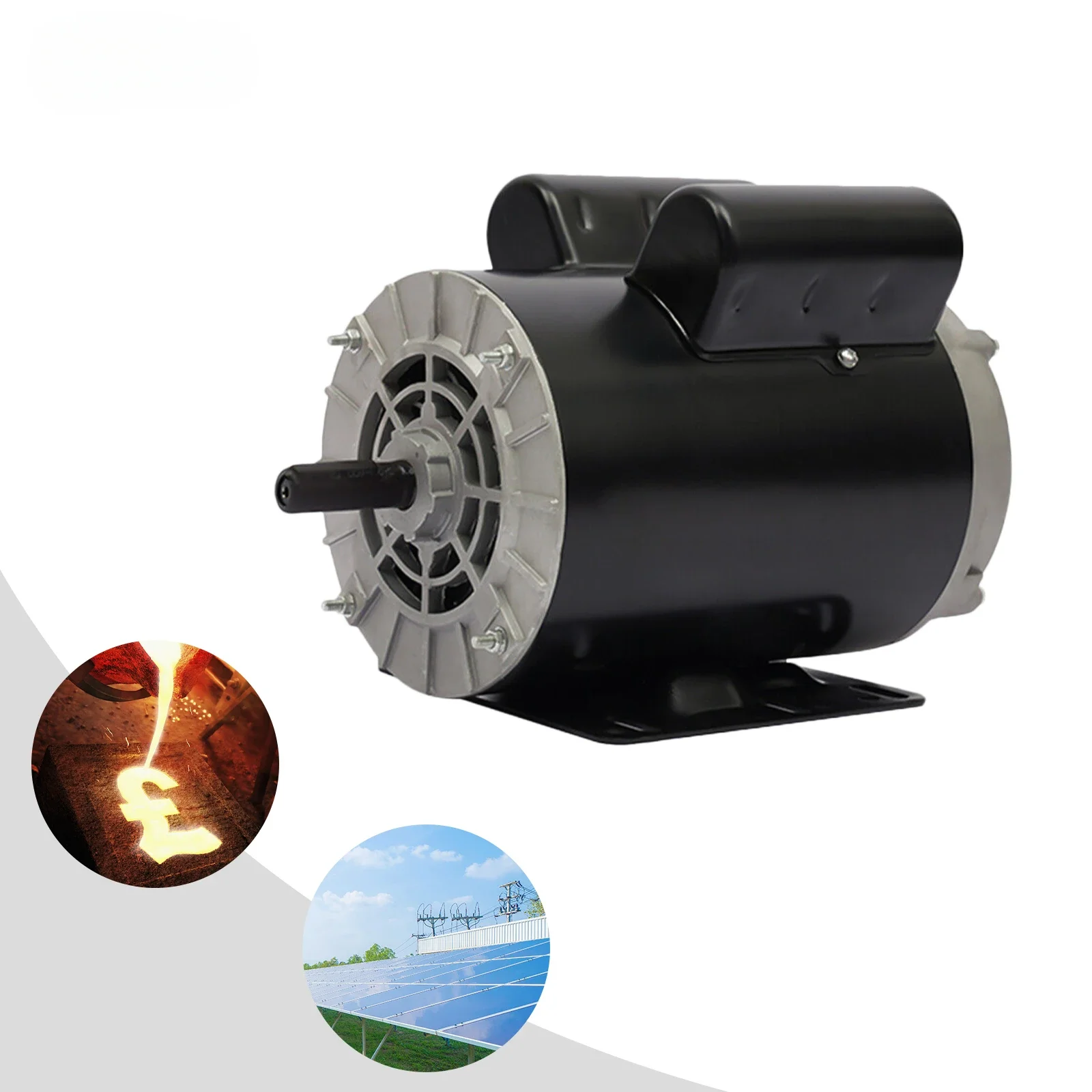 AC Air Compressor Motor With Safety Protection 5HP SPL 3600RPM 60Hz Electric Applications 208-230Volts One Phase 5/8 Inches