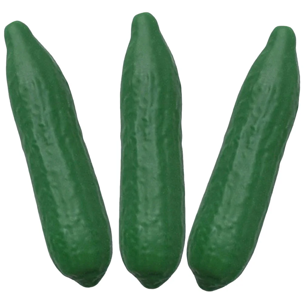 

3 Pcs Cucumber Pinch Green+toys Tricky Party Fruit Squeeze Vegetable Stretchy Sensory Plaything Suprise