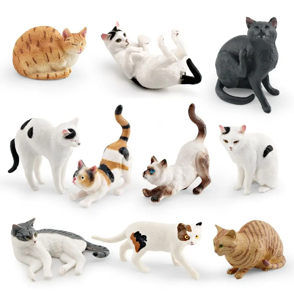 Solide Simulation Tier Modell Liegen Orange Katze Figur Nette Desktop Dekoration Mini Haustier Katze Modell Ornament – Detail 4