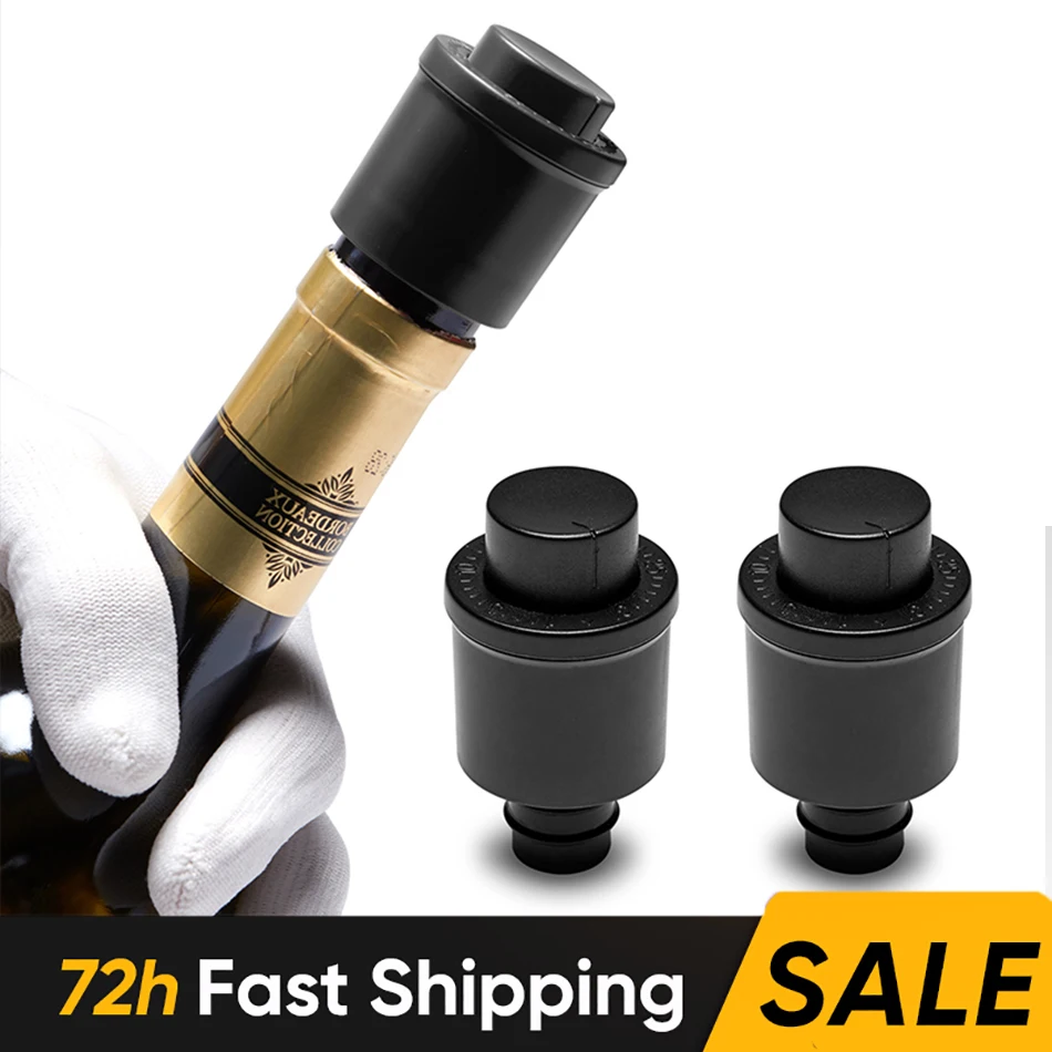 

Vacuum Wine Bottle Stoppers, Food Grade, Beverage Bottle Stopper, Cork, Bar Accessories, Christmas Gift, 3 Pack