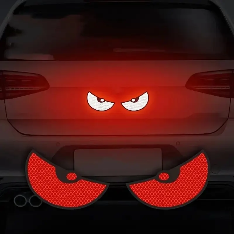Reflective Stickers 6pcs Motorcycle Bike Car Warning Creative Funny Big Eyes