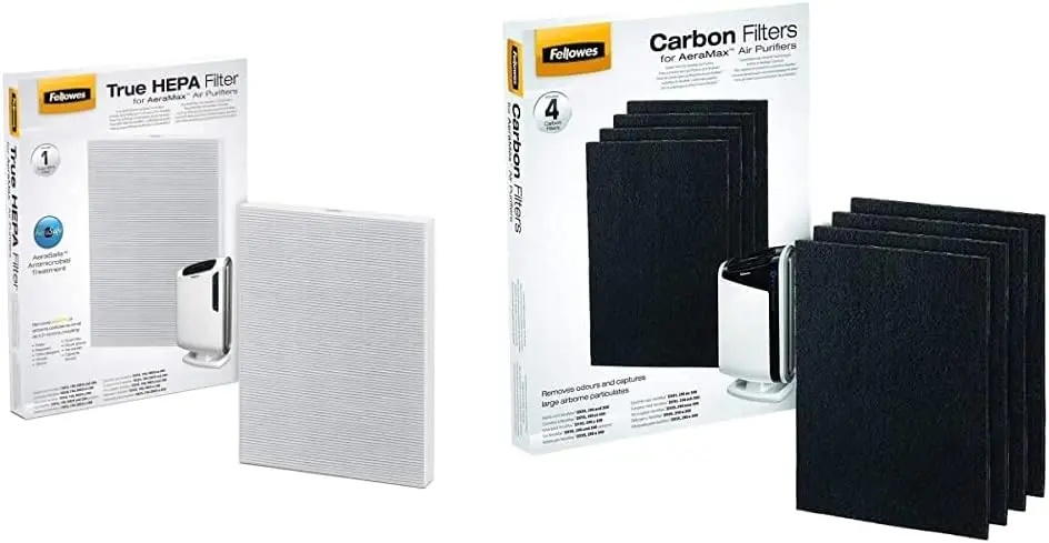 

290/300/DX95 Purifiers True HEPA Air Filter, 16.3" x 12.6" x 1.2", White, 9287201 & Carbon Filters for AeraMax A