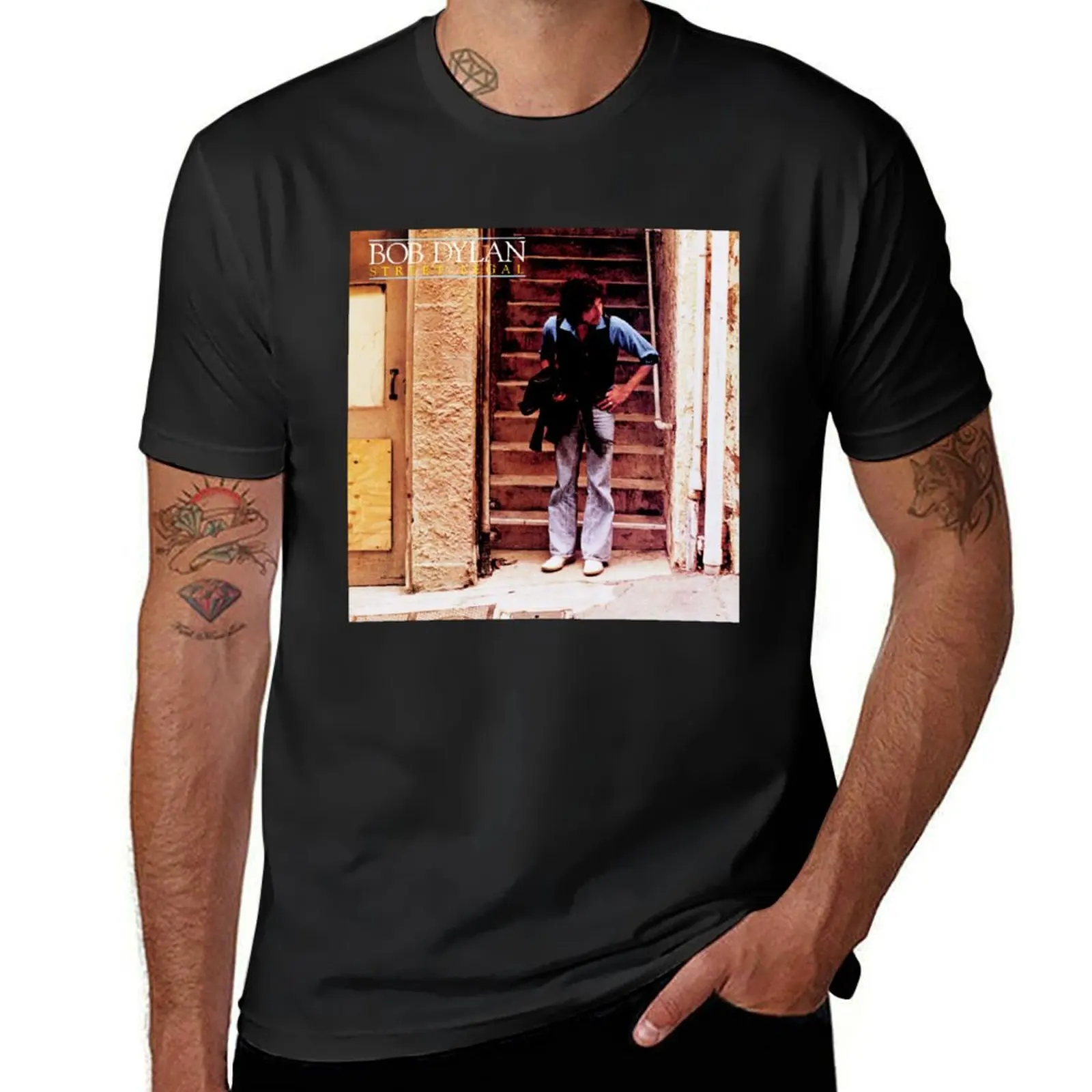 Bób D?lán Street Legal Album Cover T-Shirt customs design your own plain Men's clothing
