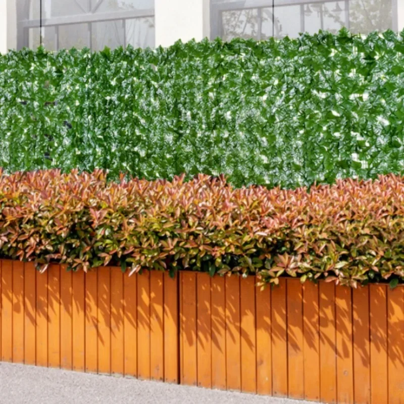 50x100cm künstliche Blumen Blätter Zaun abnehmbare Garten dekoration Hecke Privatsphäre Schutz grünes Blatt Blumen wand – Detail 3