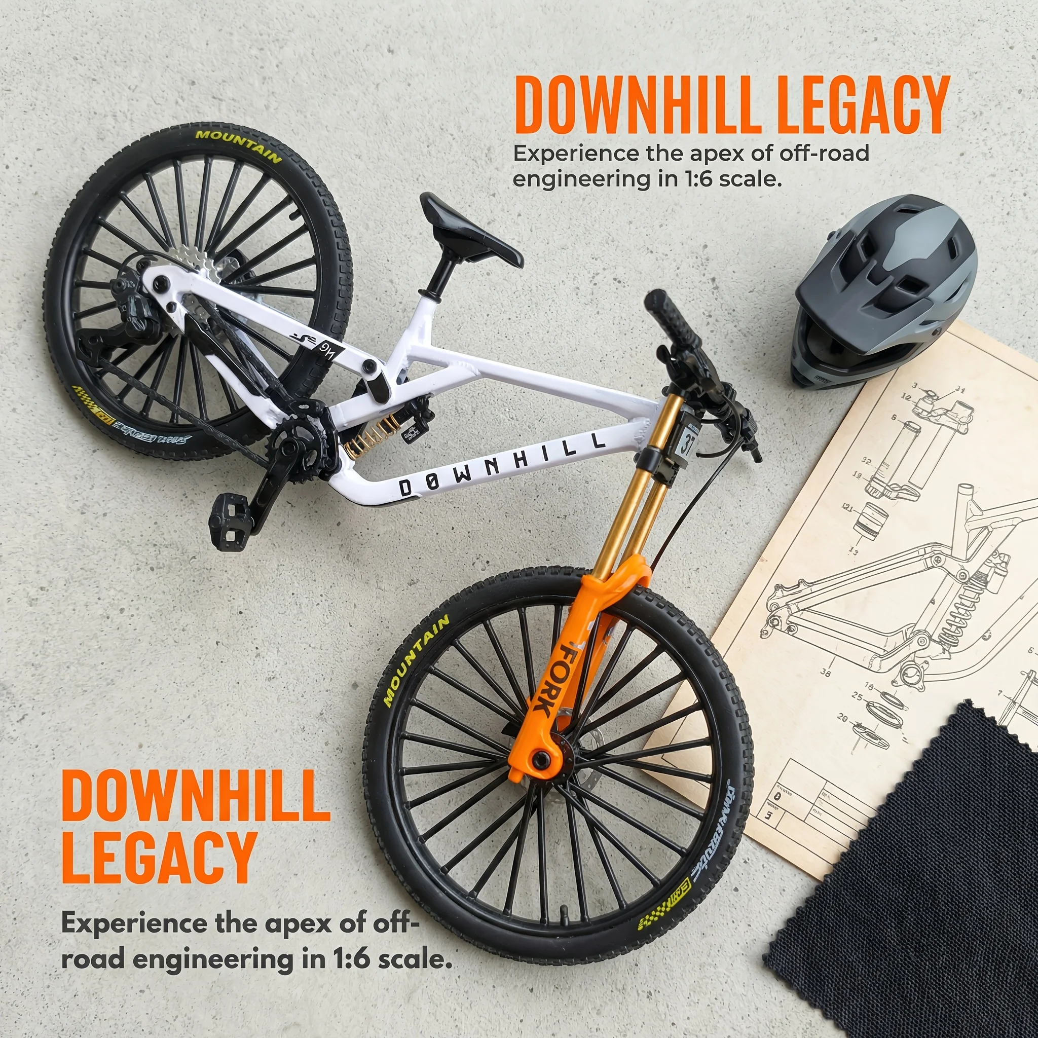1:8 scale alloy mountain bike miniature model dual shock  absorbers removable desktop decoration gift for bike enthusiasts