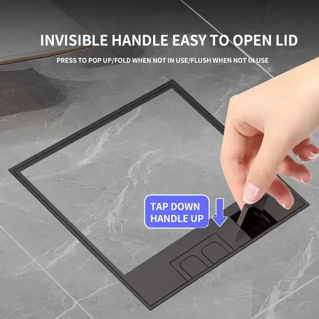 130 มม.x 130 มม.บางเฉียบฝังสแตนเลสซ่อนชั้นซ็อกเก็ตที่มองไม่เห็นแบนแผง EU/US/UK/FR/UN Universal Adapter 5