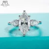 AnuJewel 4cttw Marquise Cut D Color Moissanite Diamond Engagement 925 Sterling Silver Rings For Women Jewelry Wholesale 1