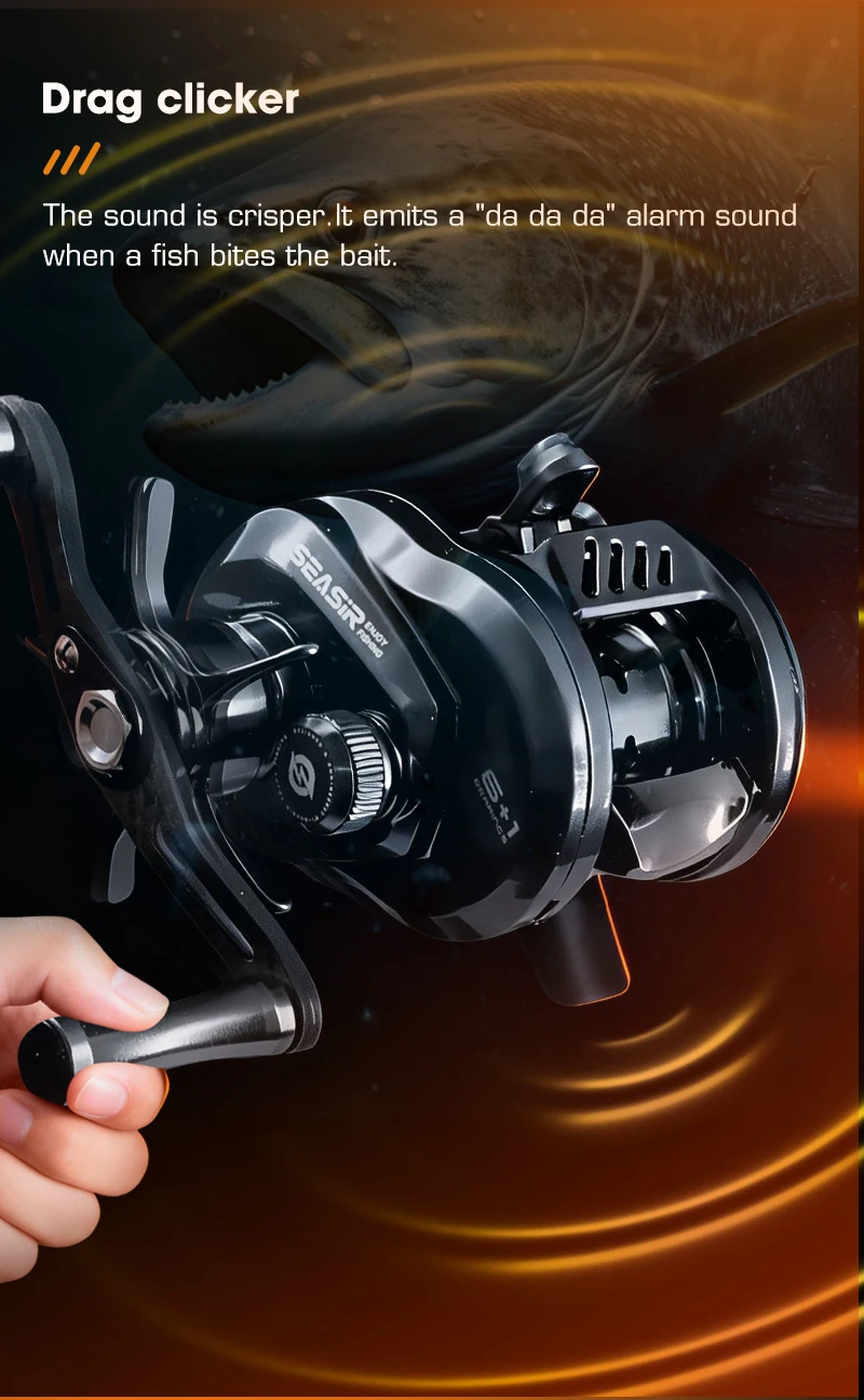 SEASIR Round Rro BFS 119g Baitcasting Angelrolle Ultraleicht Vollcarbon 7,6:1 Übersetzung 5kg Bremskraft Mit Gratis Rollentasche Angelspule – Detail 7