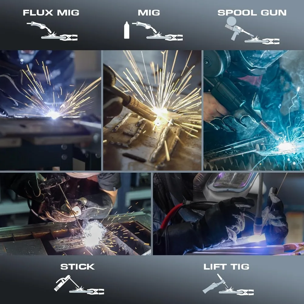 MIG Welder 5 in 1 200A 110V/220V Dual Voltage Multifunctional Aluminum Welding Machine