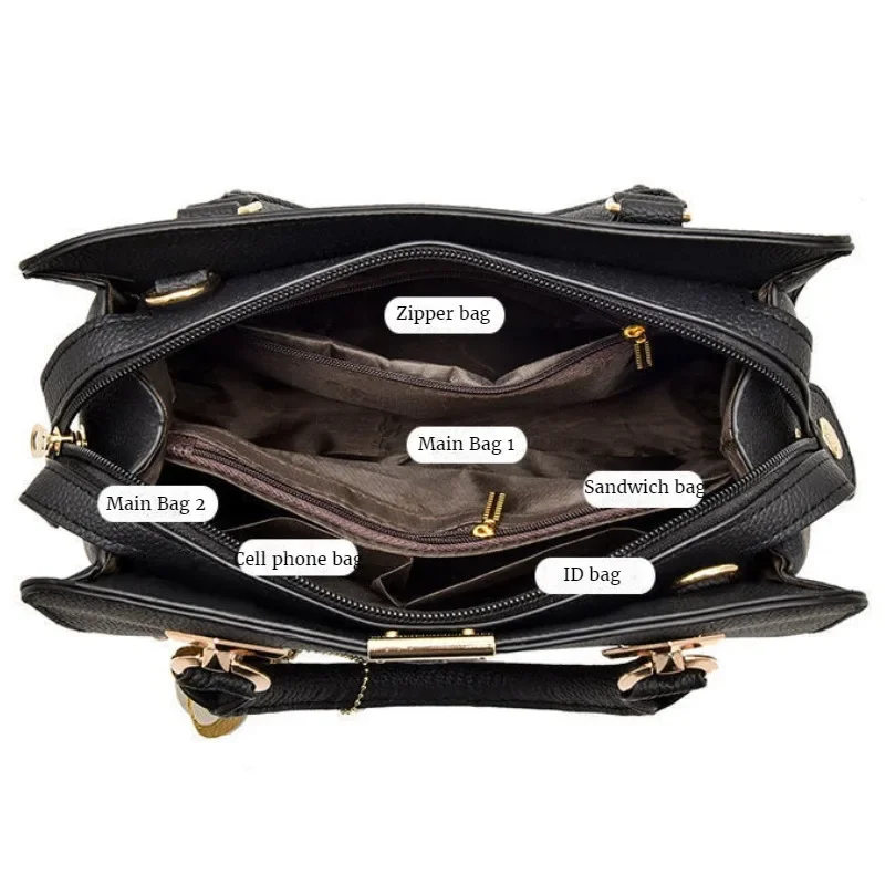 New Woman Shoulder Bag Large Capacity Handbag for Women Crossbody Bag PU Portable Bucket Bag Ladies Messenger Bags Tote Bags