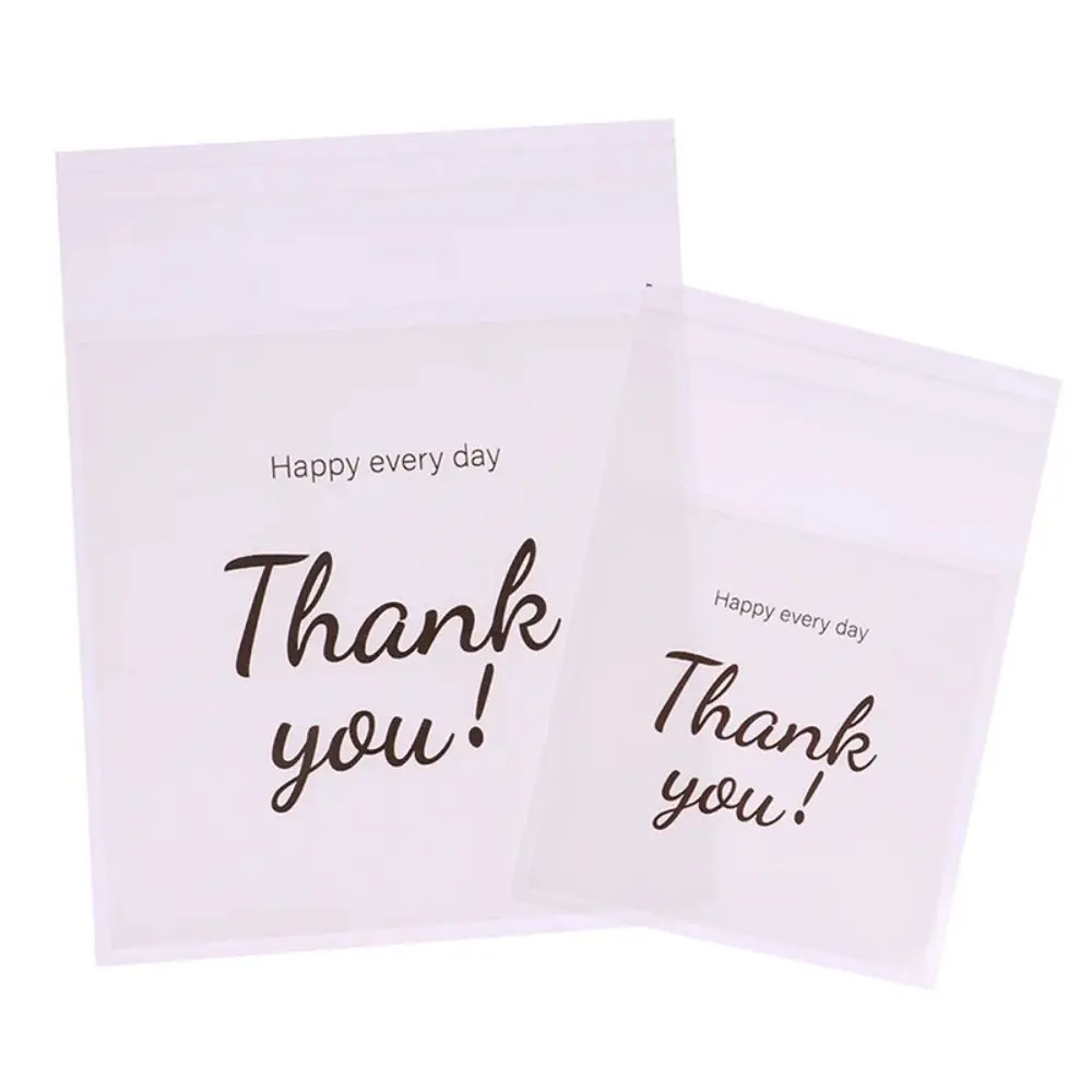 100 Stück Kunststoff-Geschenktüten für Süßigkeiten, Dankeschön, Party-Dekoration, Sandwich-Brot-Verpackungsbeutel, transparente OPP-selbstklebende Beutel – Detail 3