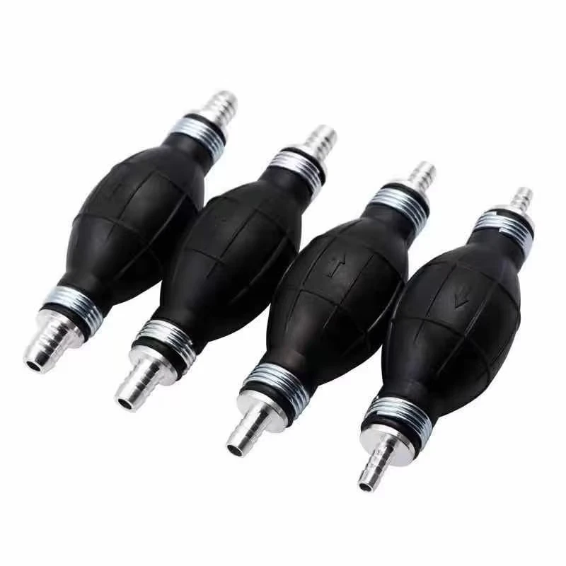 Universal Hand Fuel Pump Line - Rubber Aluminum Primer Bulb for Diesel and Oil Transfer
