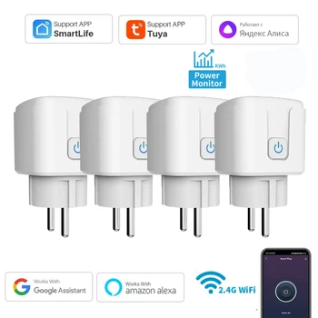Tuya Wifi Smart Plug EU 16/20A with Power Monitor Function Wireless App Voice Remote Control Socket Works with Alexa Google Home 1