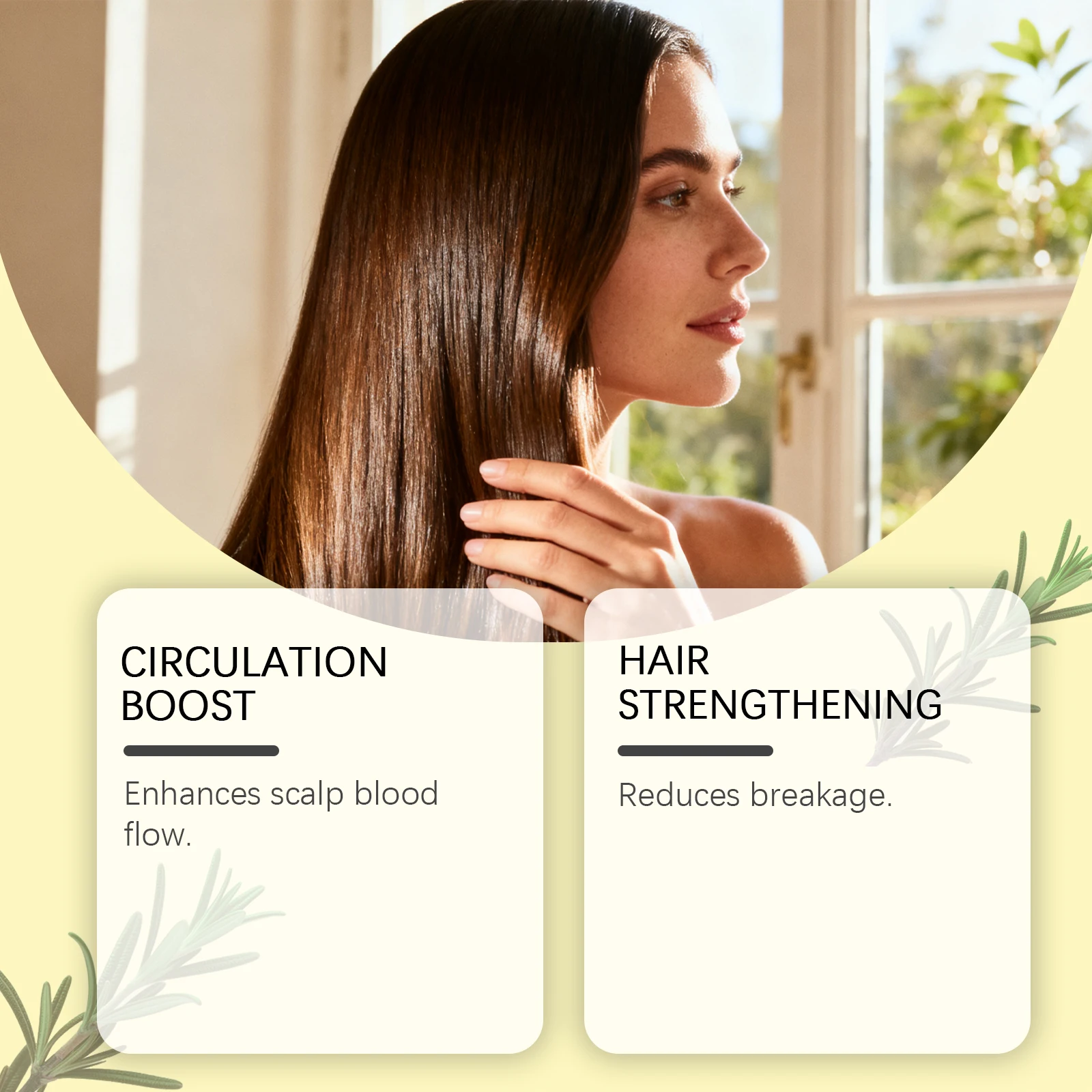 Rosemary Castor Oil Hair Essential Oil - Nourishes Hair, Massages Scalp, and Leaves Hair Strands Smooth & Shiny