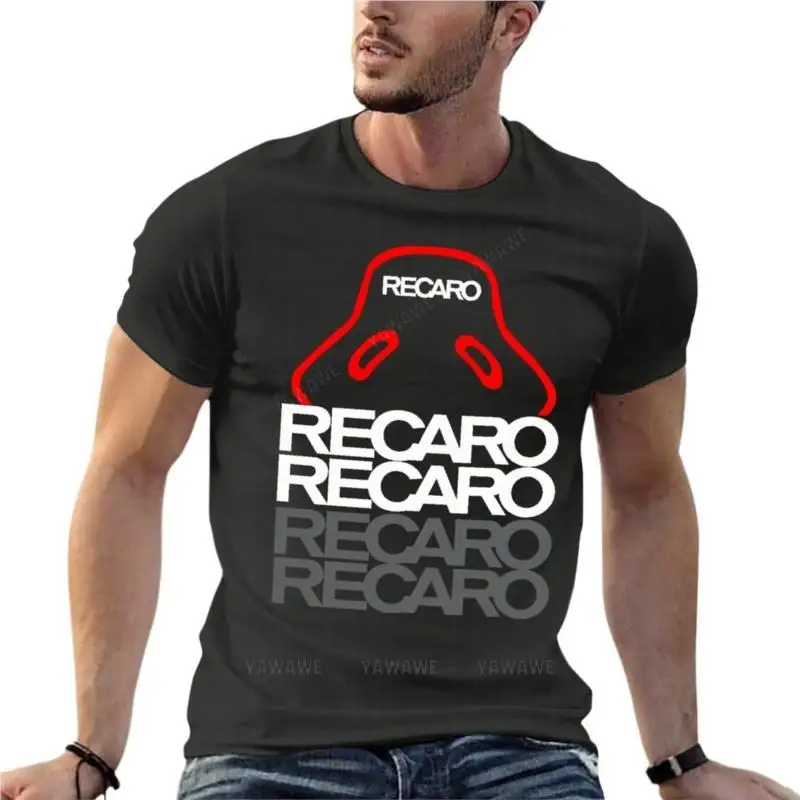 Maglietta In Cotone Mens Recaro Logo T-Shirt Oversize Divertenti Vestiti Da Uomo Manica Corta Streetwear Big Size Top Tee T-Shirt Da Uomo