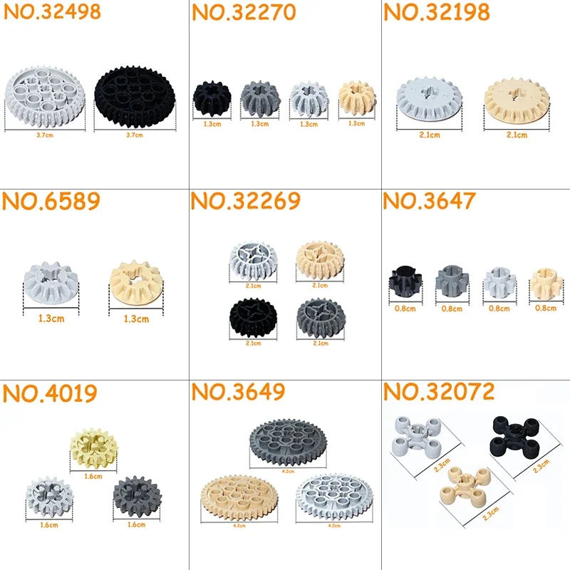 Building Blocks MOC Technical Parts Gear Bulk Bricks Assemble Particles DIY High-tech Building Blocks Compatible All Brand Car Model Accessories