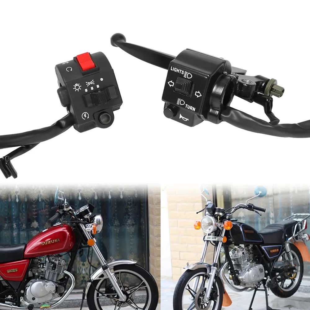 

Motorcycle Handlebar Assembly Multi-function Left Turn Signal Horn Clutch Lever Brake Switches For Suzuki GN125 GS125 Modified