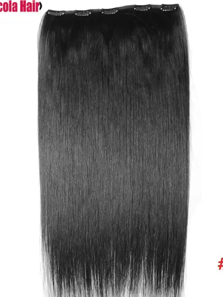 Chocala 100% Brazilian Human Remy Hair Extensions 20"-28" 80g One Piece Set With 5 Clips In 1pcs No-lace Straight