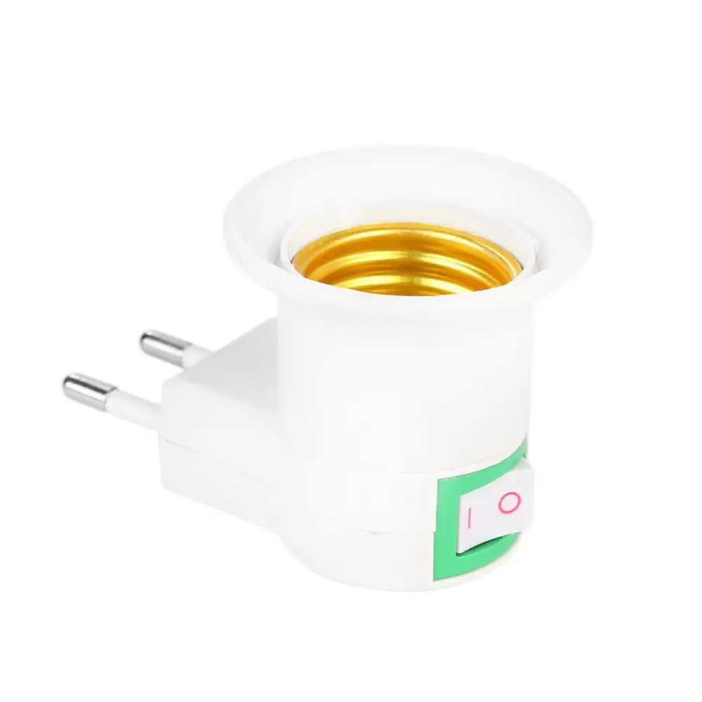 Description Picture 6 of itemE27 Lamp Base Socket EU Plug Wall Screw Night Light LED Bulb Holder Socket Adapter Converter 110-240V With On-off Control Switch