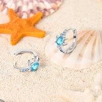 al 925 Sterling Silver Blue Zirconium Butterfly Earrings Colored Hoop Earrings Women Female Party Fine Earring Jewelry 3