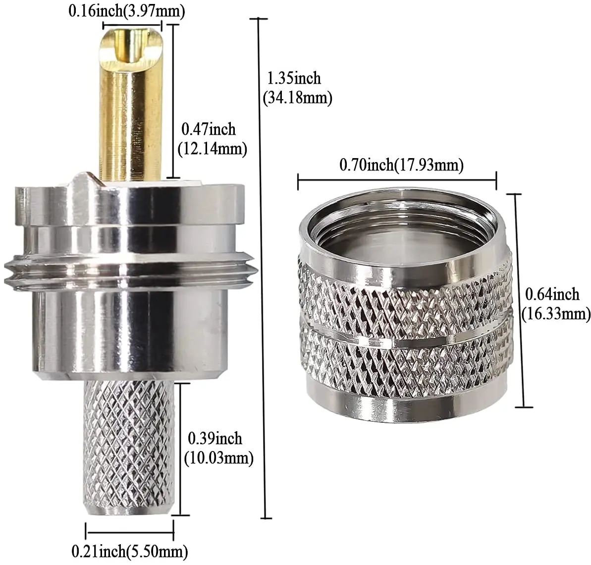 PL259 Stecker 2 Stücke Pl259 Uhf Stecker Auf Stecker HF Koaxial