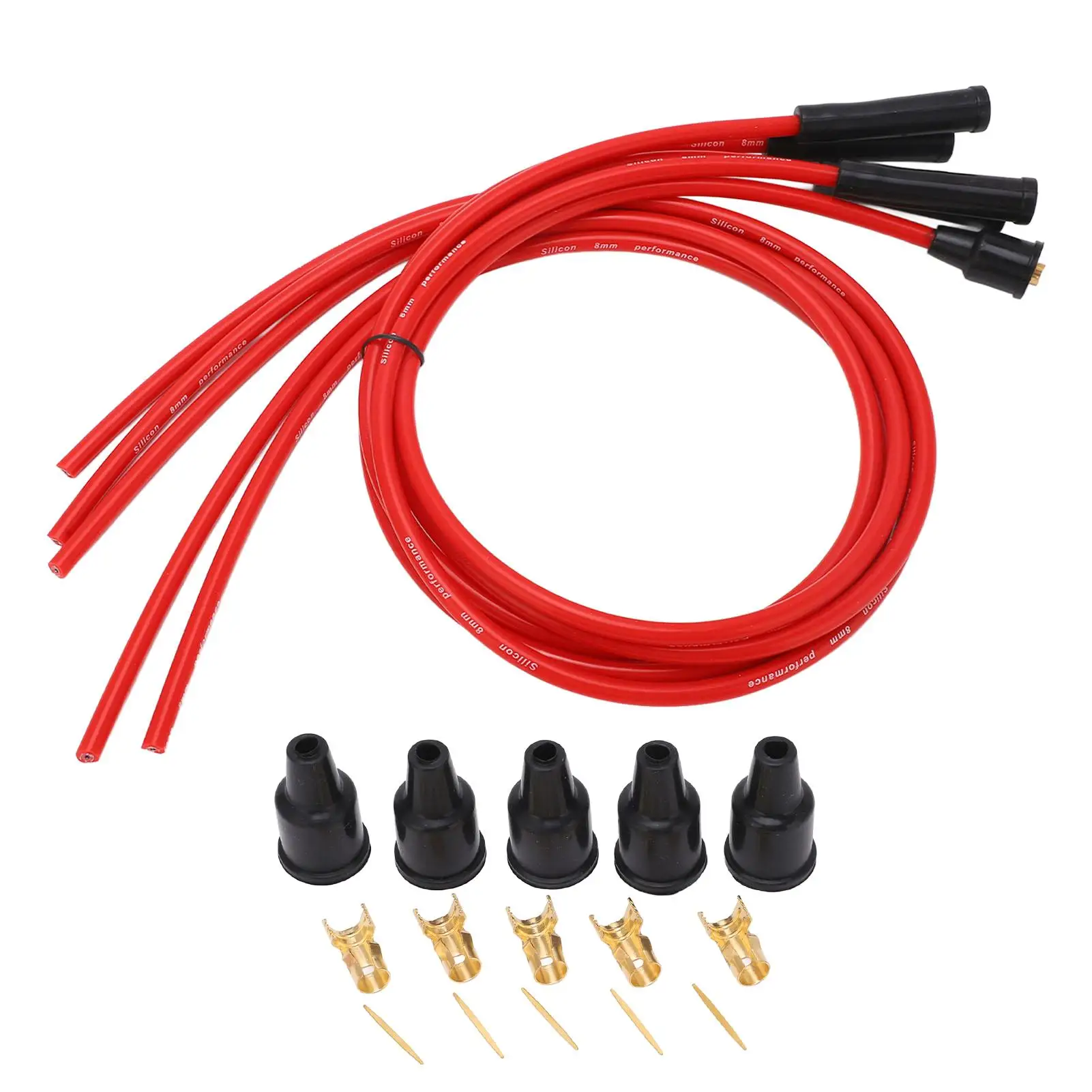 

8mm Spark Plug Ignition Wire Set for 4 Cylinder Classic Cars High Performance, Wear Resistant, Anti Aging