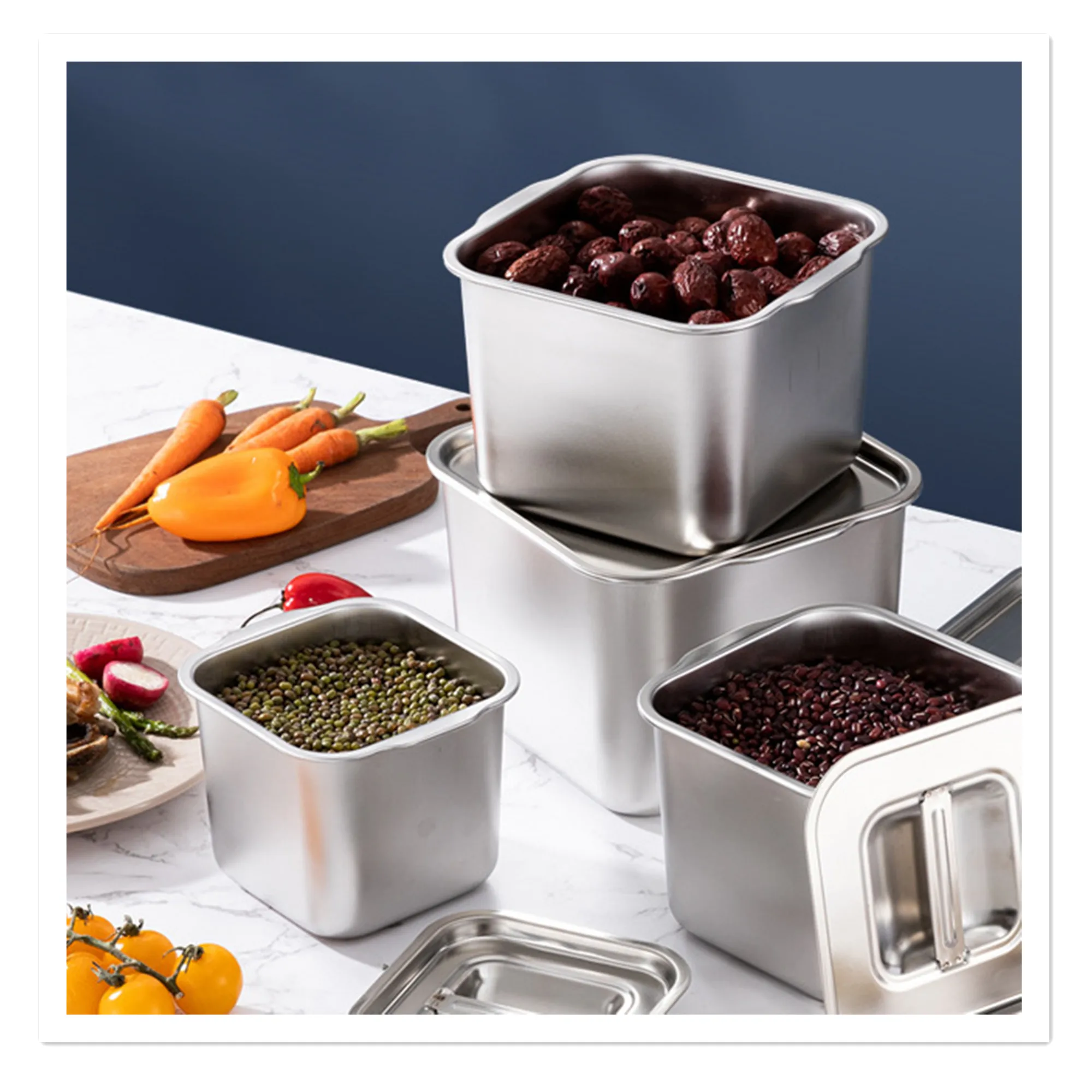 Stainless Steel Square Pig Oil Tank Lid Seasoning Can Flavor Cup Ice Cream Box Pearl Ca