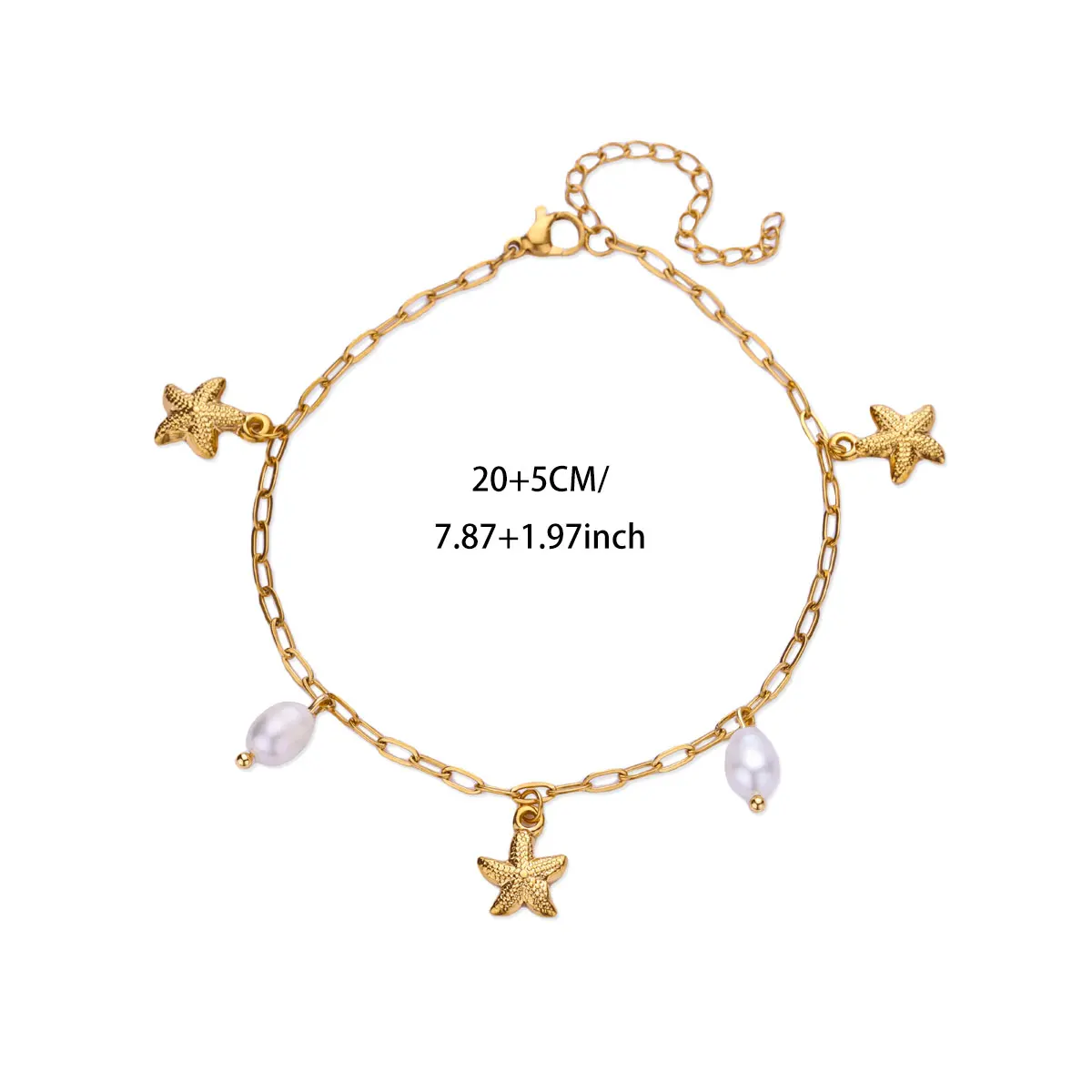 Pearl Starfish Anklets for Women Beach Summer Jewelry