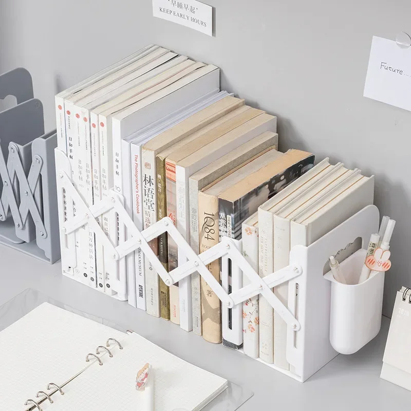 Book Stand 2Colors Retractable ABS Book Stand Creative Students Bookshelf Data Clip Stretch File Baffle