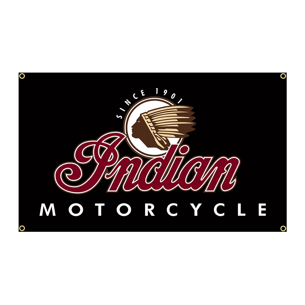 

90x150cm Indian Vintage Motorcycle Racing Flag Polyester Printed Auto Garage or Outdoor Decoration Banner Tapestry